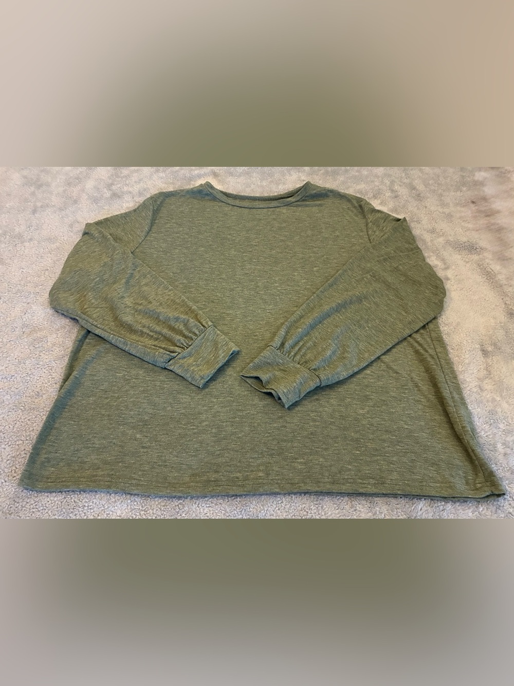 Women’s SHEIN Curve Long Sleeve Crewneck Blouse Olive Green Size 1X